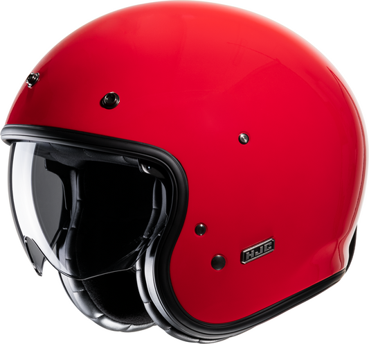 HJC V31 Retro - Style Open - Face Helmet - Solid Deep Red, XL (Part Number: JA20NUS7DERV) - Kelly Motorsports