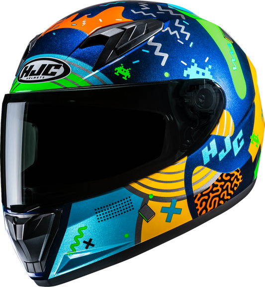 HJC Youth Y10 Helmet - Mika MC23, Large FP70NUSG023V - Advanced Safety and Comfort Features - Kelly Motorsports