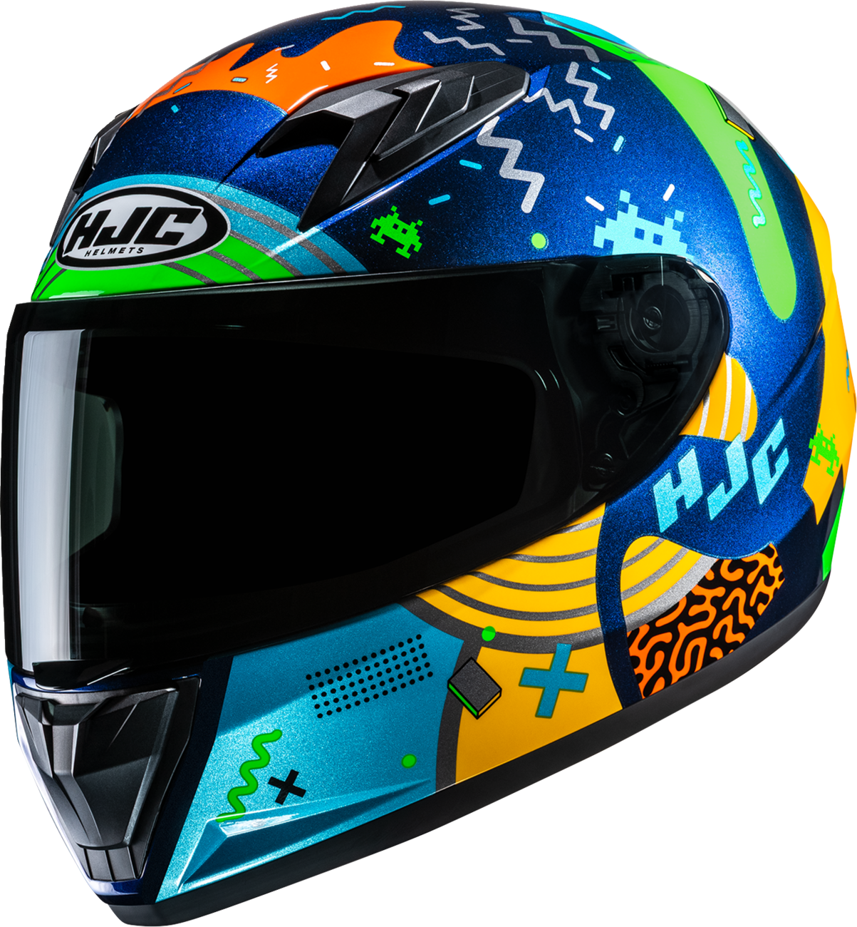 HJC Youth Y10 Helmet Mika MC23 Medium FP70NUSF023V - Advanced Polycarbonate Shell with Bluetooth Compatibility - Kelly Motorsports
