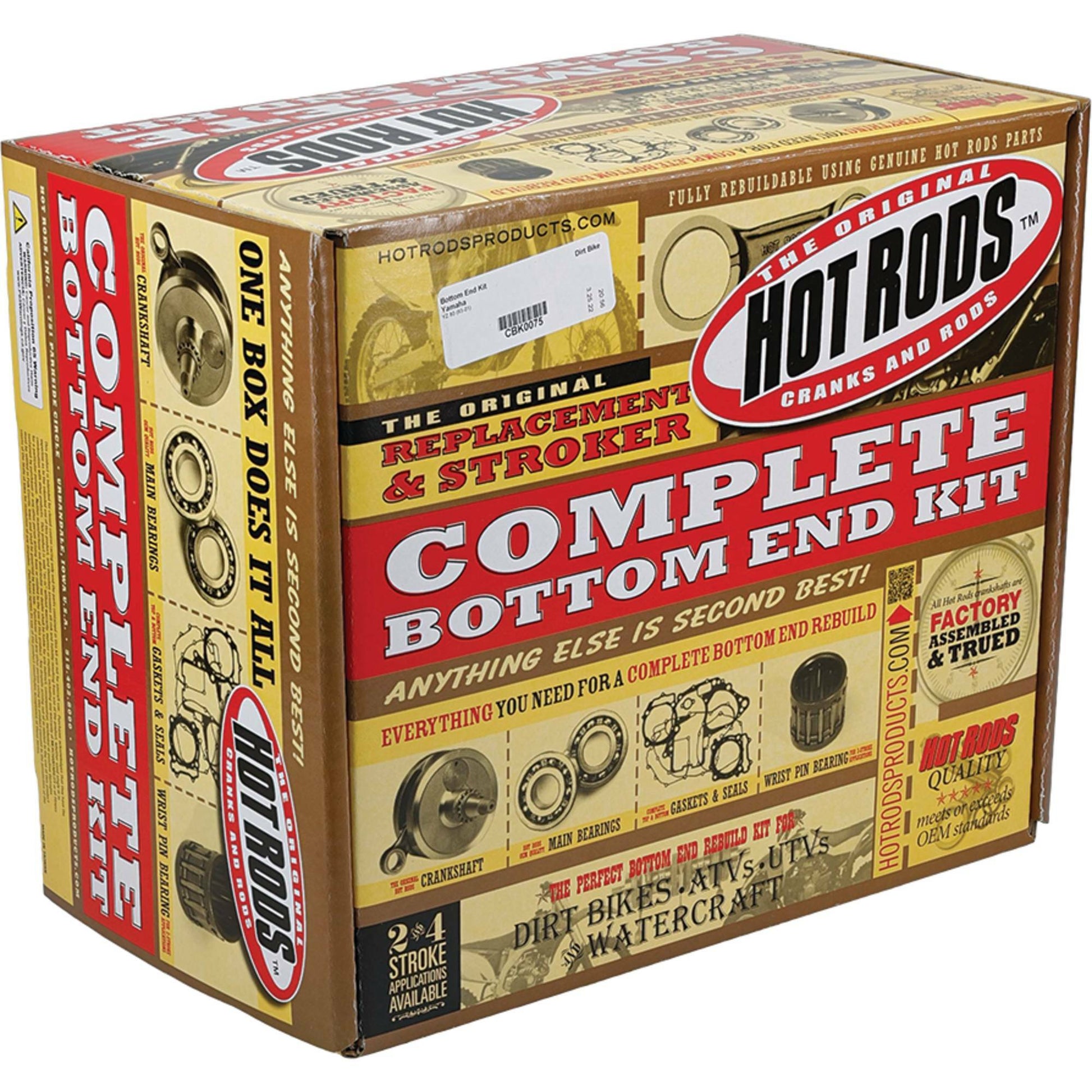 HOT RODS CBK0075 Bottom End Kit for Yamaha YZ80 (1993 - 2001) - Complete Crankshaft Rebuild Kit - Kelly Motorsports