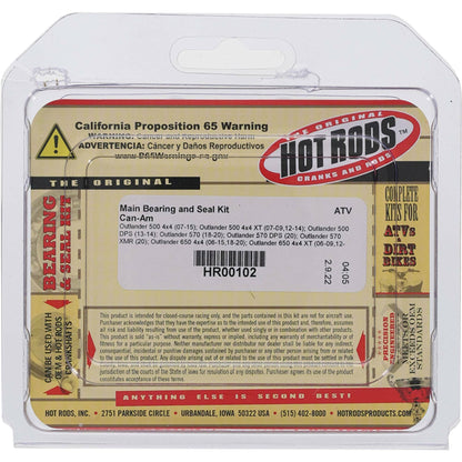 Hot Rods HR00102 Main Bearing and Seal Kit for Can - Am Outlander Models - Kelly Motorsports