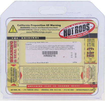 Hot Rods HR00216 Connecting Rod Bolt Kit for Automotive Engines - Kelly Motorsports