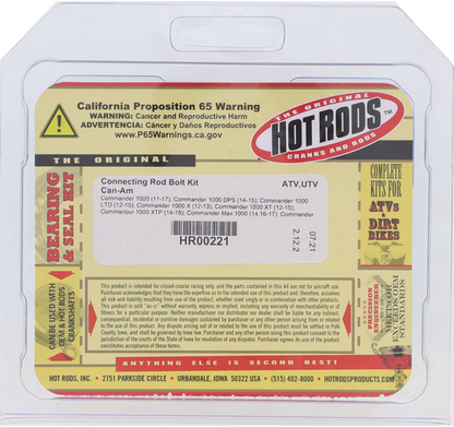 HOT RODS HR00221 Connecting Rod Bolt Kit for Enhanced Engine Performance - Kelly Motorsports