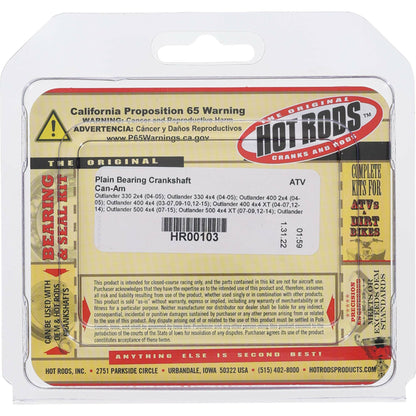 HOT RODS Plain Bearing Crankshaft for Can - Am Outlander Models - HR00103 - Kelly Motorsports