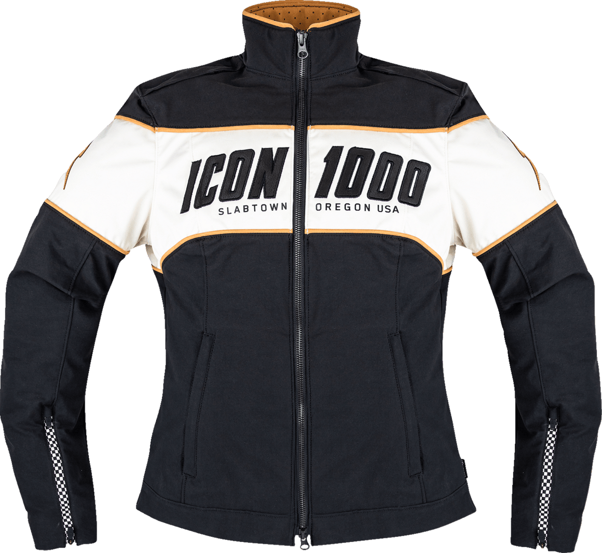ICON 1000 Women's Hella 4™ Jacket Black/White - Kelly Motorsports