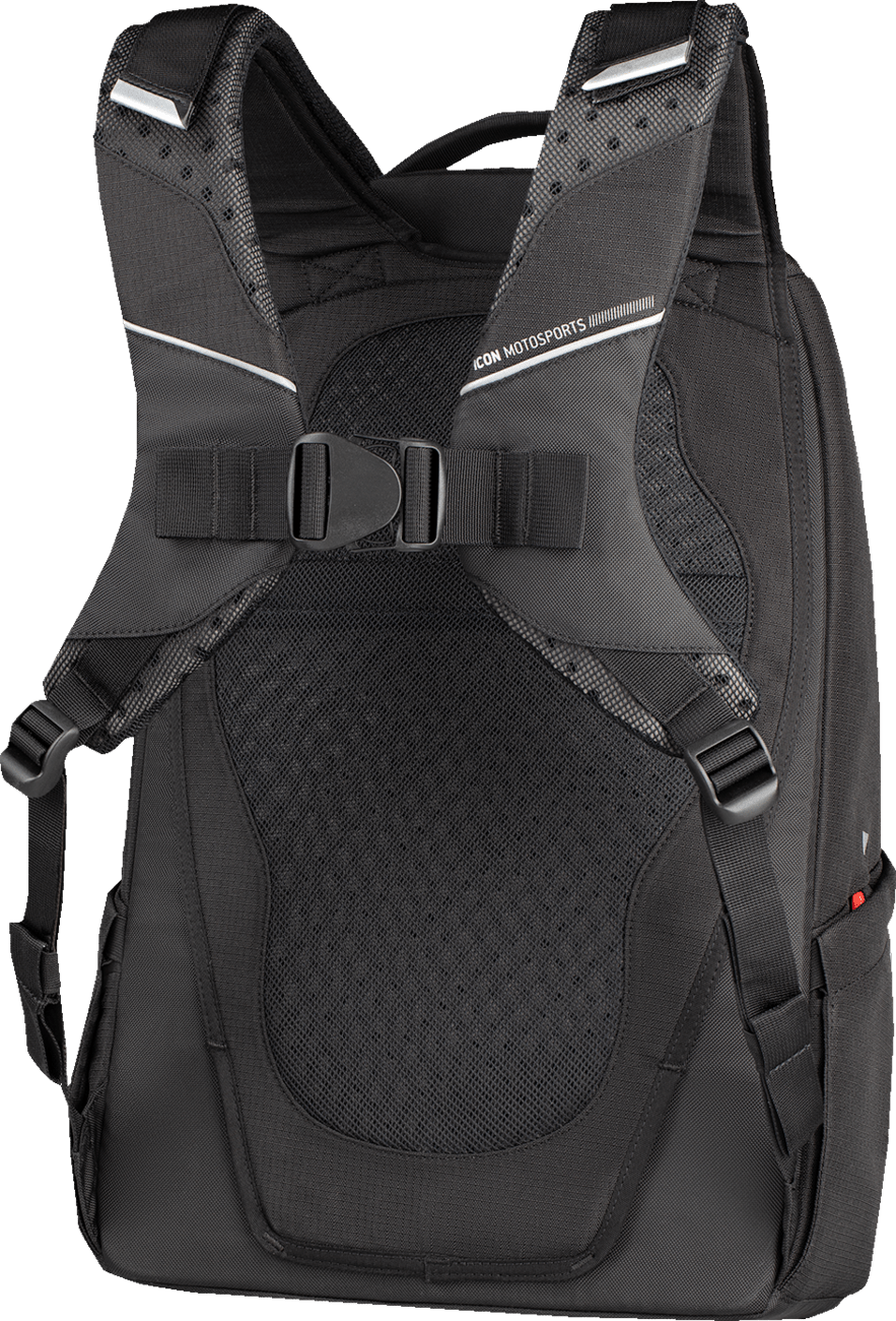 ICON Airflite Backpack Black w/Padded Laptop Sleeve 3517-0529 - Kelly Motorsports