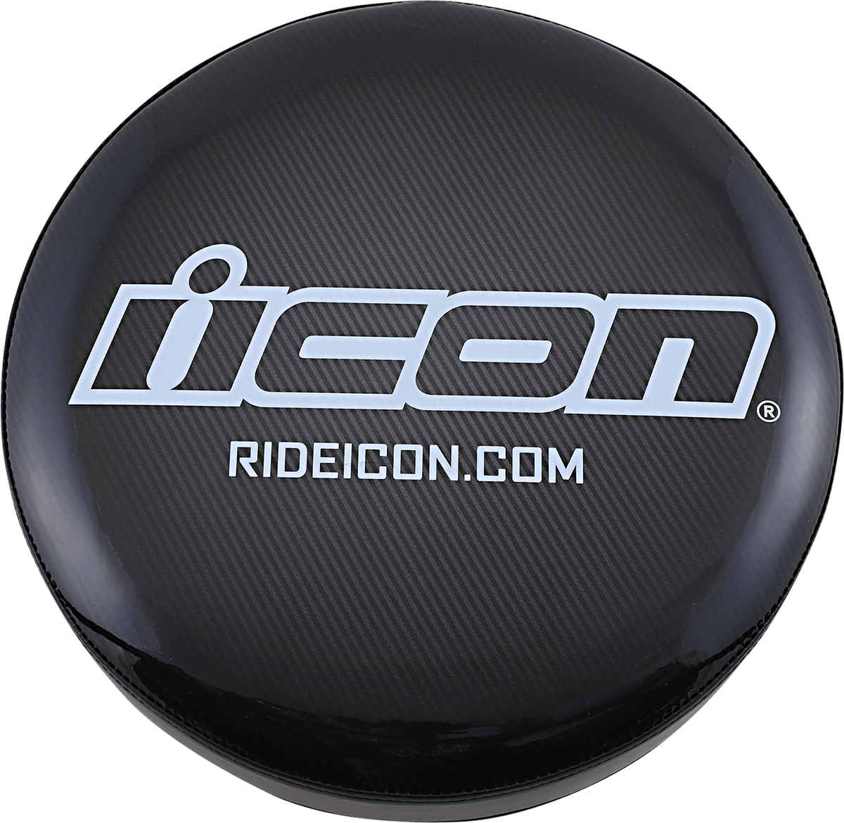 ICON Black Bar Stool Seat X80-6020IC-A with Bright Logo Finish - Kelly Motorsports