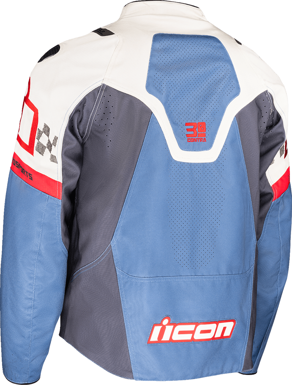 ICON Contra3™ Hero Motorcycle Jacket White/Red/Black/Blue - Kelly Motorsports