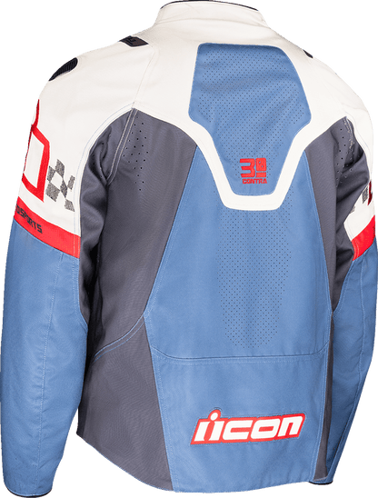 ICON Contra3™ Hero Motorcycle Jacket White/Red/Black/Blue - Kelly Motorsports