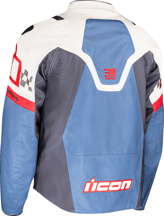 ICON Contra3™ Hero Motorcycle Jacket White/Red/Black/Blue - Kelly Motorsports