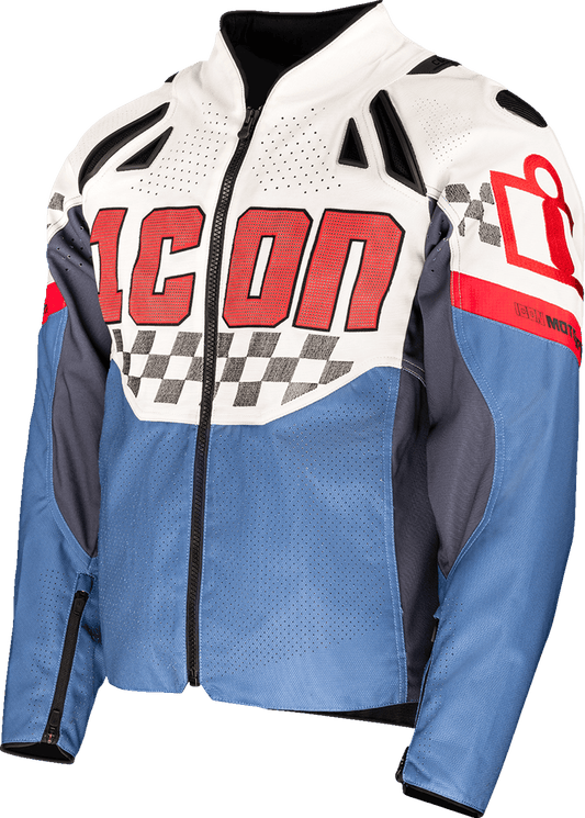 ICON Contra3™ Hero Motorcycle Jacket White/Red/Black/Blue - Kelly Motorsports
