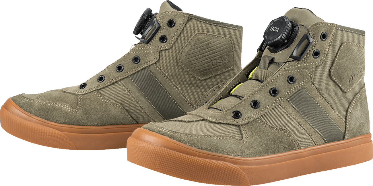 ICON Dog Days Boots - Genuine Leather w/D3O® Ankle Inserts & BOA - Kelly Motorsports
