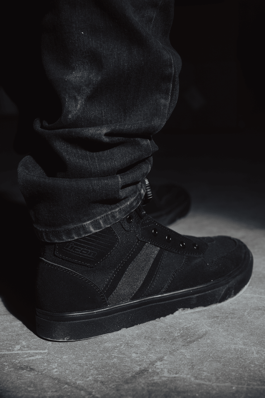 ICON Dog Days Boots - Genuine Leather w/D3O® Ankle Inserts & BOA - Kelly Motorsports