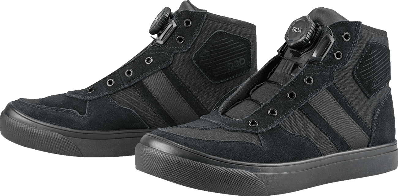 ICON Dog Days Boots - Genuine Leather w/D3O® Ankle Inserts & BOA - Kelly Motorsports