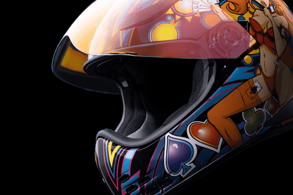 ICON Domain™ Helmet Lucky Lid 4 Red w/Fog-Free Shield & Removable Liner - Kelly Motorsports