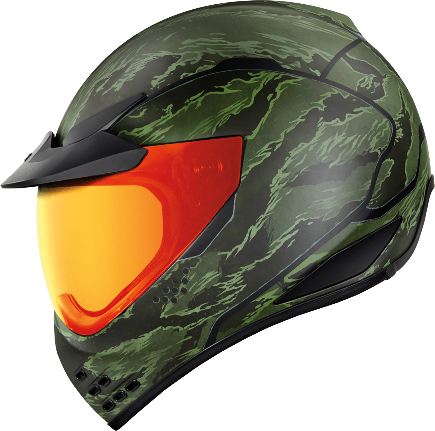ICON Domain™ Helmet Tigers Blood Green - Kelly Motorsports