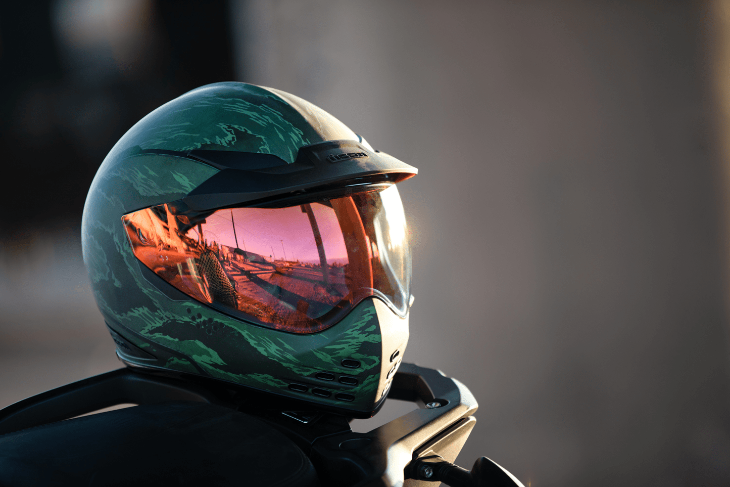 ICON Domain™ Helmet Tigers Blood Green - Kelly Motorsports