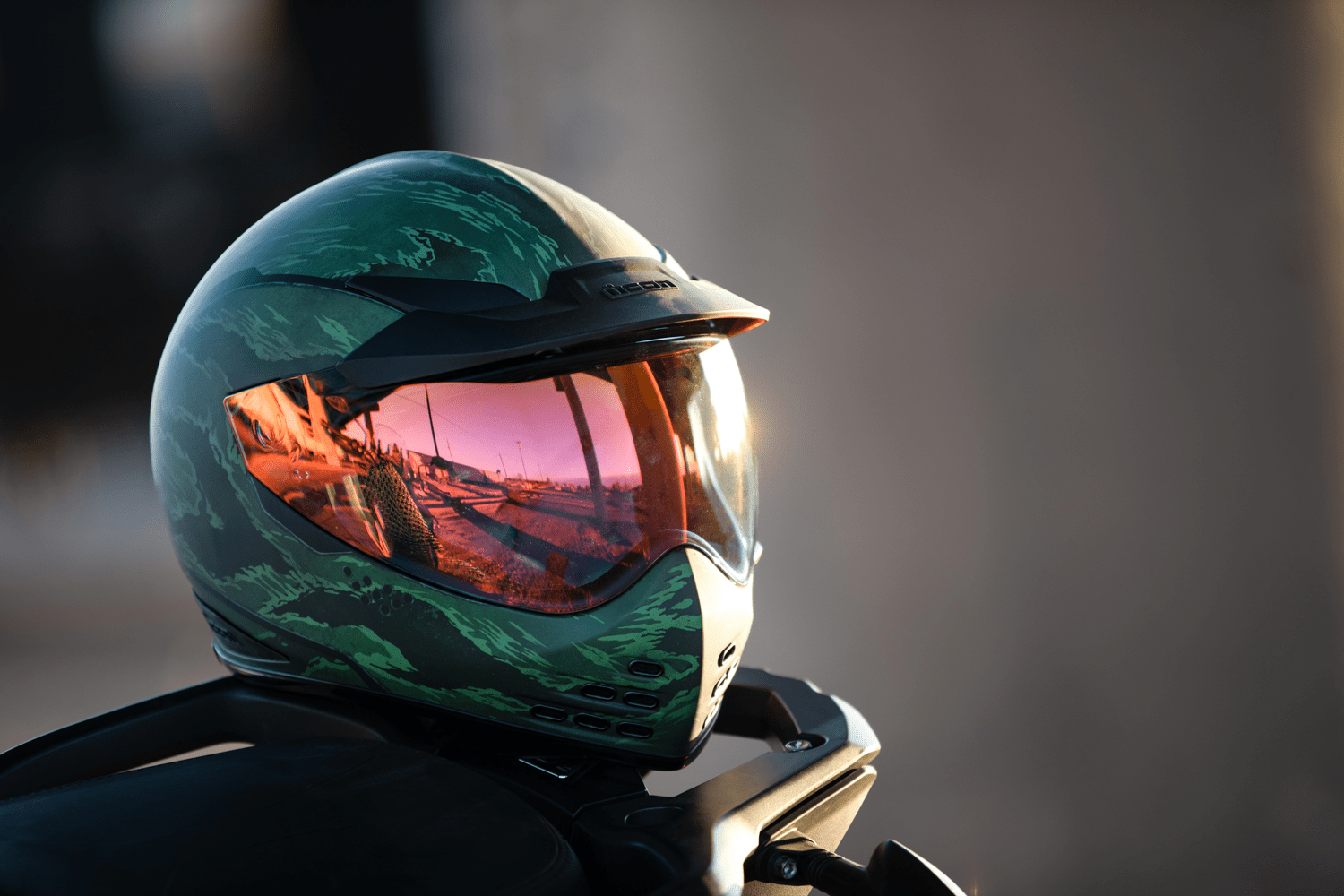 ICON Domain™ Helmet Tigers Blood Green - Kelly Motorsports