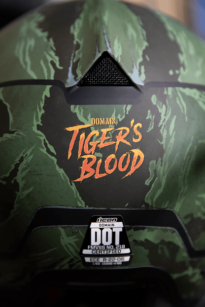 ICON Domain™ Helmet Tigers Blood Green - Kelly Motorsports