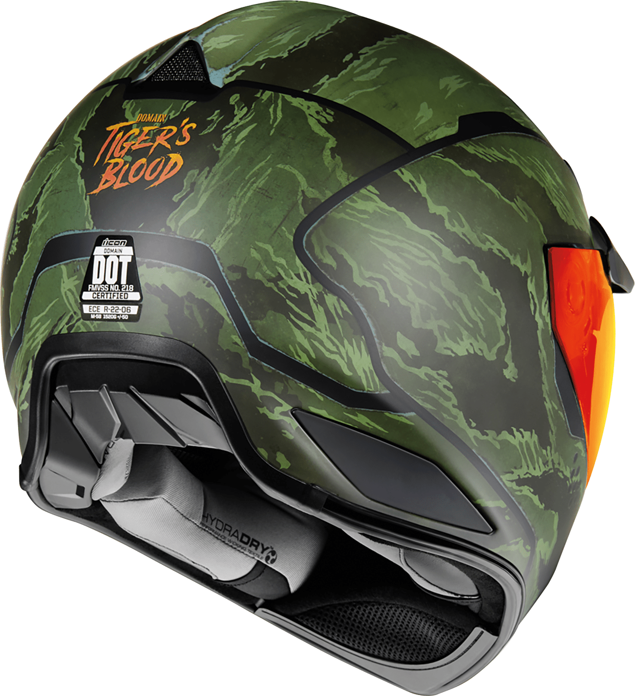 ICON Domain™ Helmet Tigers Blood Green - Kelly Motorsports