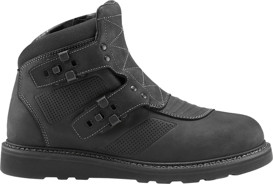 ICON El Bajo2 Leather Boots w/Impact Protection Black - Kelly Motorsports