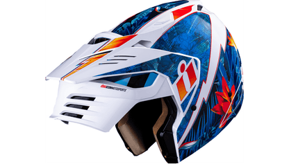 ICON Elsinore™ Helmet Blue/White Lightweight FRP Composite Shell - Kelly Motorsports