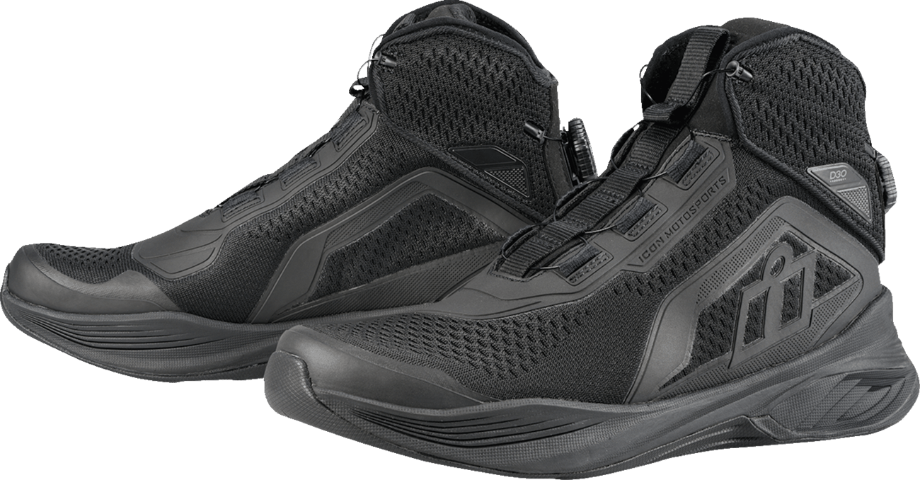 ICON Hooligan AF Boots - Durable Textile Mesh Black - Kelly Motorsports