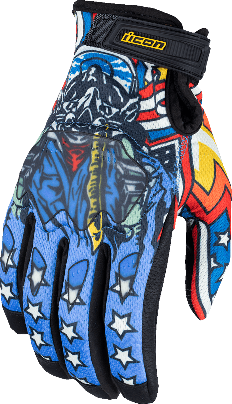 ICON Hooligan™ CE Flyboy Gloves Blue/Black - Kelly Motorsports