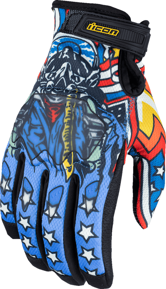 ICON Hooligan™ CE Flyboy Gloves Blue/Black - Kelly Motorsports