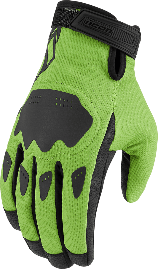 ICON Hooligan CE Gloves - Green, Small - Urban Sport Motorcycle Riding Gear - Kelly Motorsports