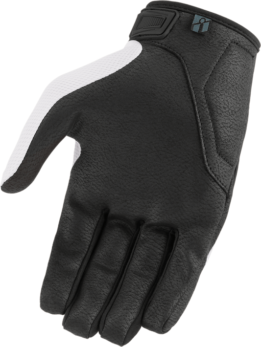ICON Hooligan™ CE Gloves White Lightweight w/Mesh Backhand - Kelly Motorsports
