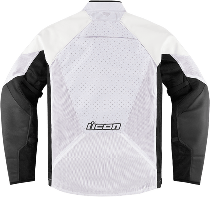 ICON Hooligan™ Jacket with D3O® Impact Protectors and Mesh Ventilation White - Kelly Motorsports