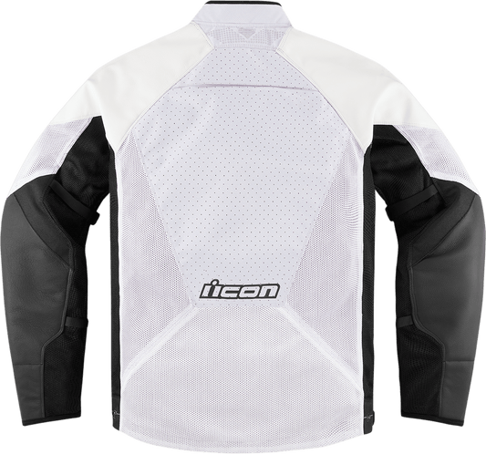 ICON Hooligan™ Jacket with D3O® Impact Protectors and Mesh Ventilation White - Kelly Motorsports