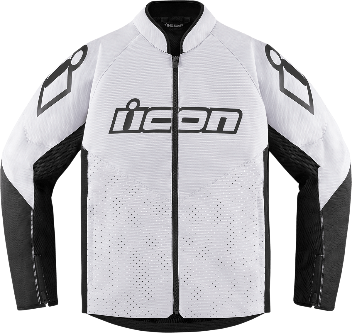ICON Hooligan™ Jacket with D3O® Impact Protectors and Mesh Ventilation White - Kelly Motorsports