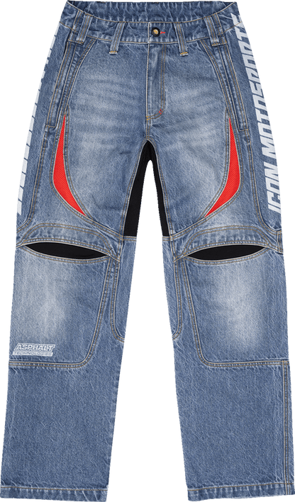 ICON Hooligan™ Jeans Durable Cordura Denim Comfort Fit and Airflow Panels - Kelly Motorsports