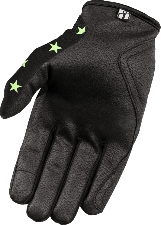 ICON Hooligan™ Old Glory Gloves w/Glow-in-the-Dark Graphics - Kelly Motorsports