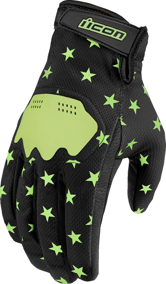 ICON Hooligan™ Old Glory Gloves w/Glow-in-the-Dark Graphics - Kelly Motorsports