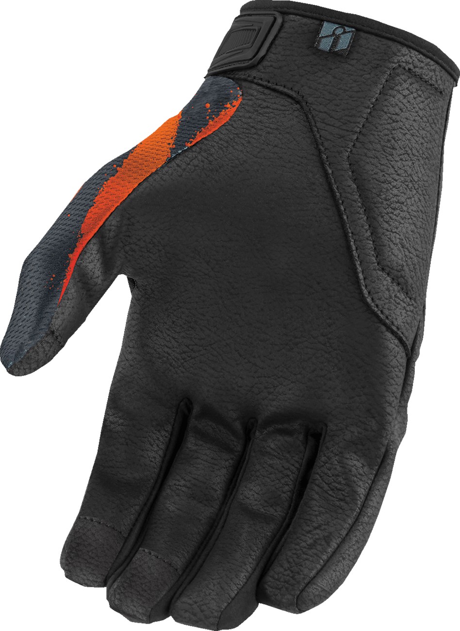 ICON Hooligan™ Rad Dawn Gloves Orange w/Polyester Mesh Backhand - Kelly Motorsports
