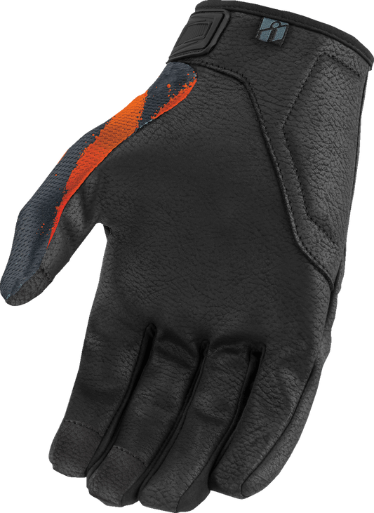 ICON Hooligan™ Rad Dawn Gloves Orange w/Polyester Mesh Backhand - Kelly Motorsports