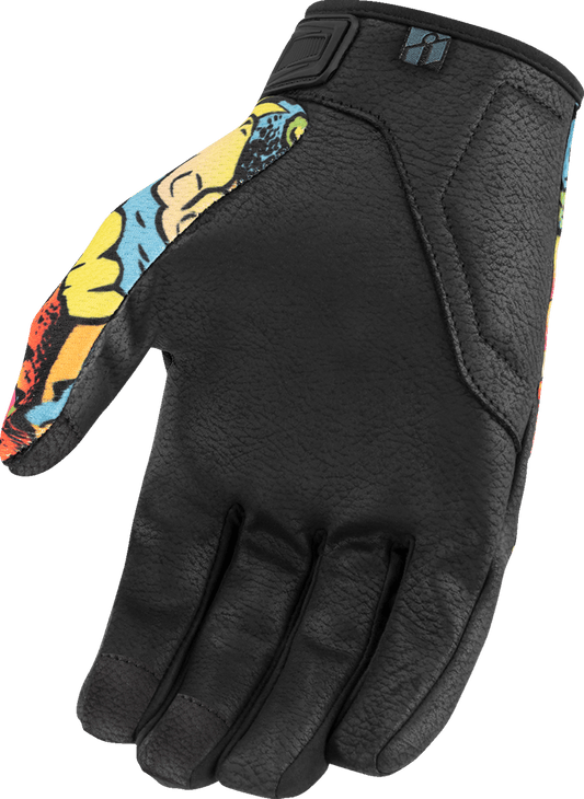 ICON Hooligan™ Scatterbrain Gloves Synthetic Palm w/Breathable Mesh Backhand - Kelly Motorsports