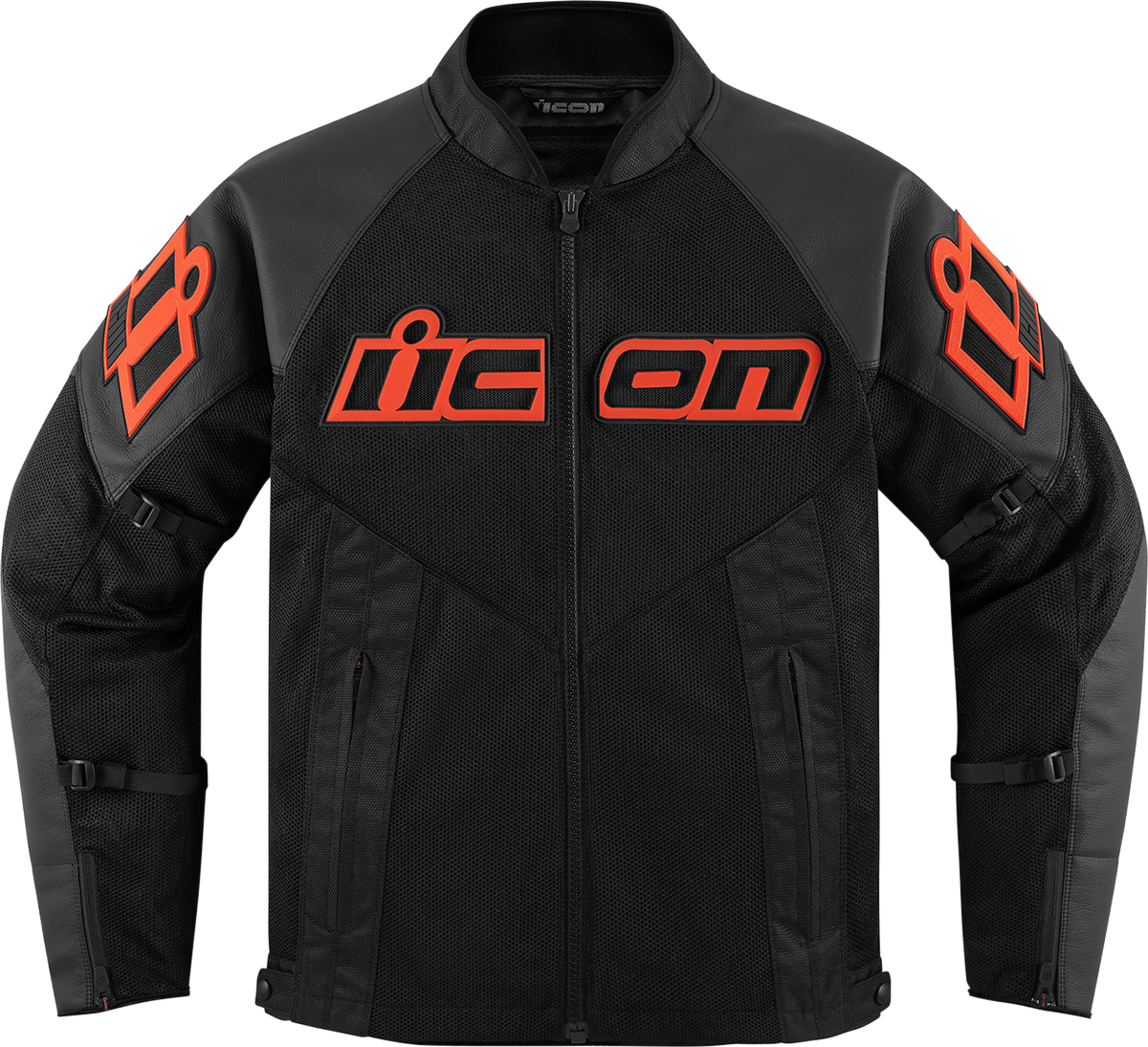 ICON Mesh AF™ Leather Jacket Slayer Black/Red - Kelly Motorsports