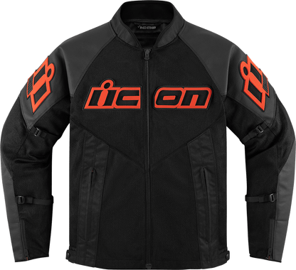 ICON Mesh AF™ Leather Jacket Slayer Black/Red - Kelly Motorsports