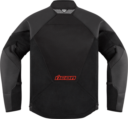 ICON Mesh AF™ Leather Jacket Slayer Black/Red - Kelly Motorsports