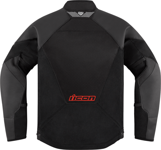 ICON Mesh AF™ Leather Jacket Slayer Black/Red - Kelly Motorsports