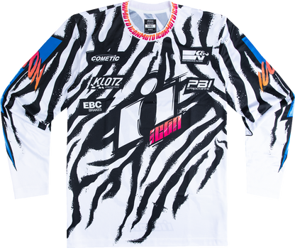 ICON Rad Dawn™ Jersey - White, Small - Breathable Mesh Design with Sublimated MX Graphics - Kelly Motorsports