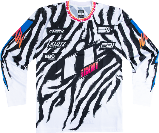 ICON Rad Dawn™ Jersey - White, Small - Breathable Mesh Design with Sublimated MX Graphics - Kelly Motorsports