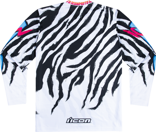 ICON Rad Dawn™ Jersey - White, Small - Breathable Mesh Design with Sublimated MX Graphics - Kelly Motorsports