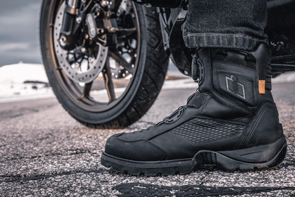 ICON Stormhawk Water-Resistant Leather Motorcycle Boots with BOA® Fit System and D3O® - Kelly Motorsports