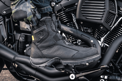 ICON Stormhawk Water-Resistant Leather Motorcycle Boots with BOA® Fit System and D3O® - Kelly Motorsports