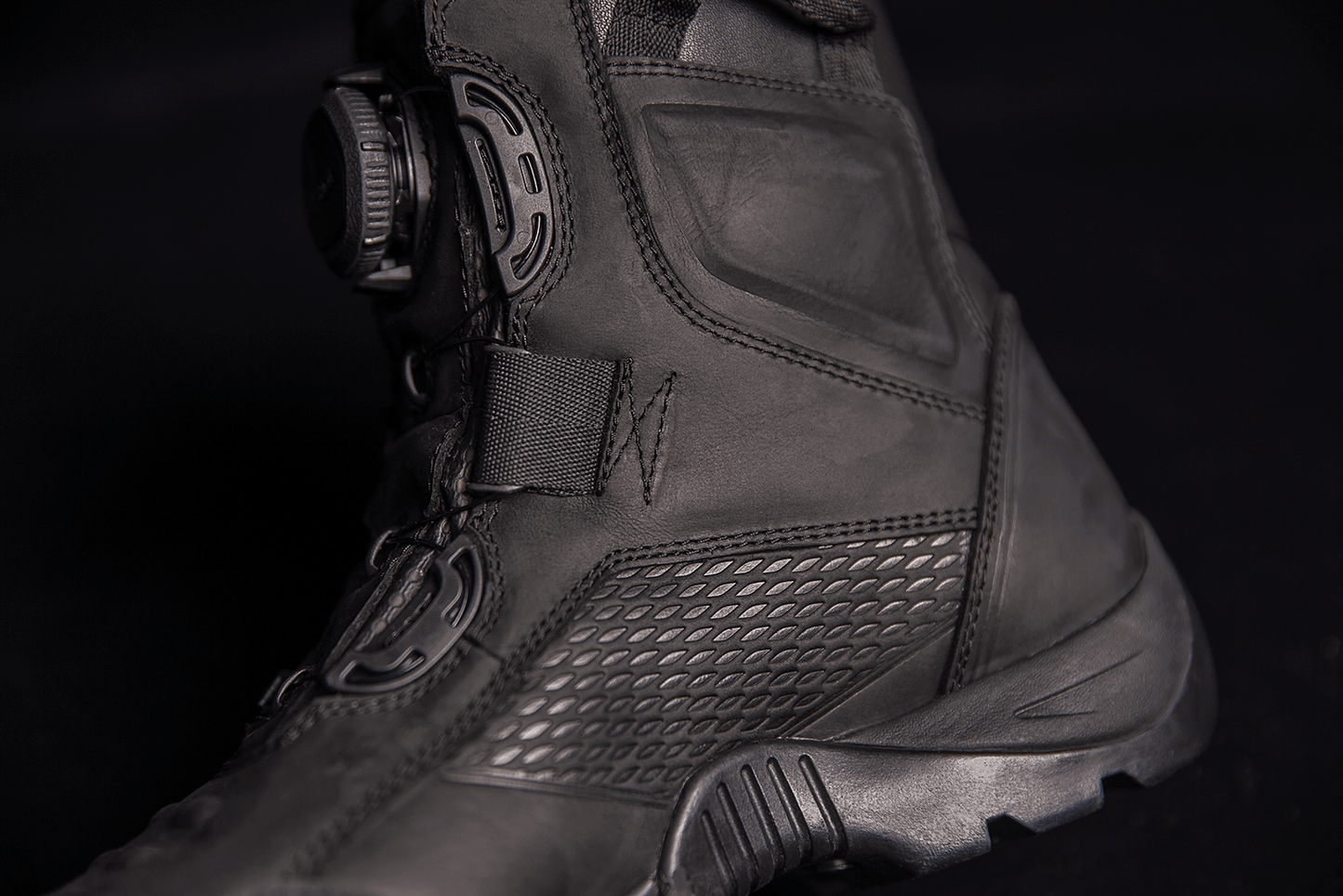 ICON Stormhawk Water-Resistant Leather Motorcycle Boots with BOA® Fit System and D3O® - Kelly Motorsports
